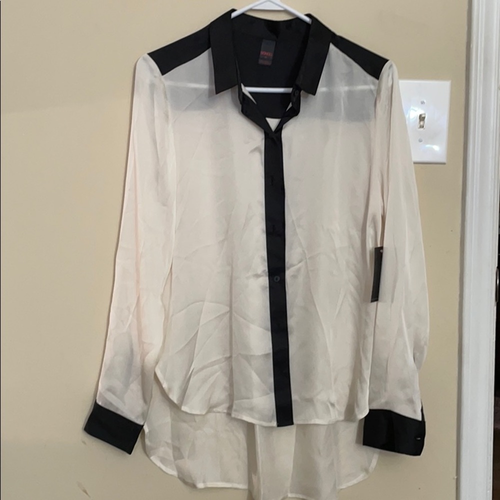 Black & White Silk Blouse